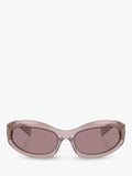 Miu Miu irregular sunglasses transparent mauve mauve - British product