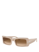 John Lewis Persol PO3332S Unisex Rectangular Sunglasses, Solid Beige/Brown- Buy online at McGrocer