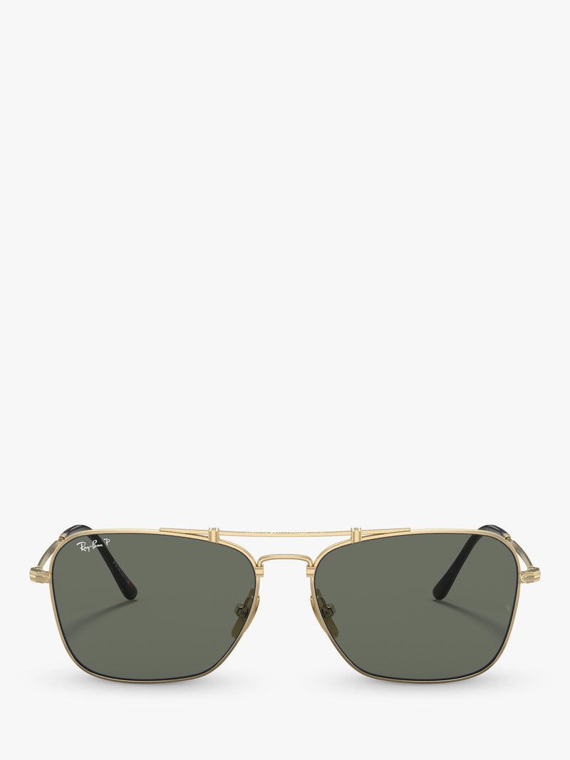 Ray-Ban RB8136 gold square titanium sunglasses with glass lenses, UK version