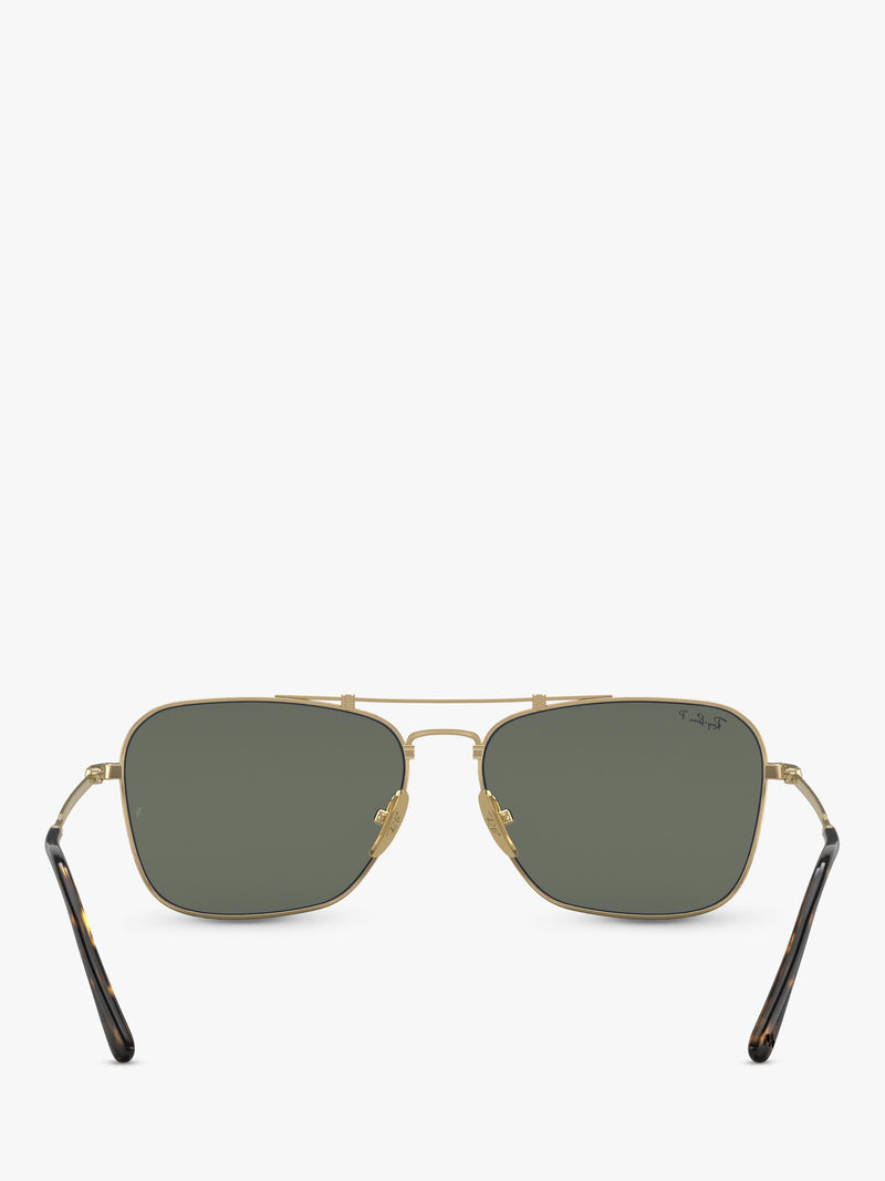 Ray-Ban RB8136 gold square titanium sunglasses with glass lenses, UK version
