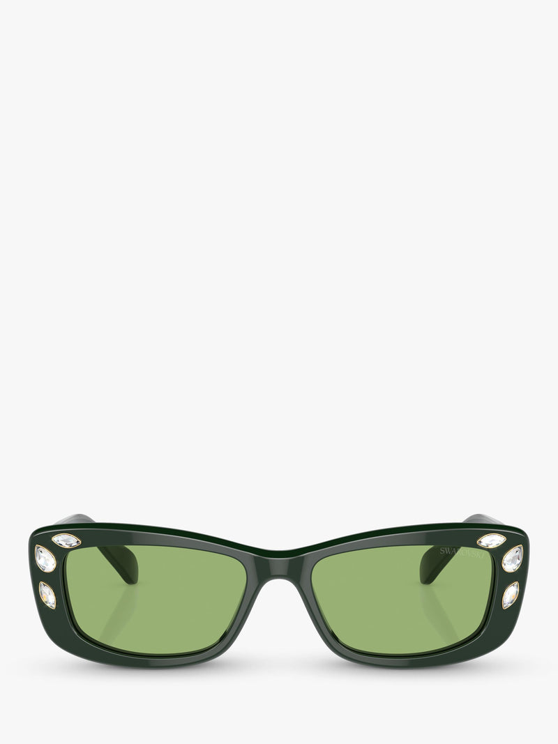 Swarovski pillow sunglasses red acetate lens width 54mm, imported from the UK