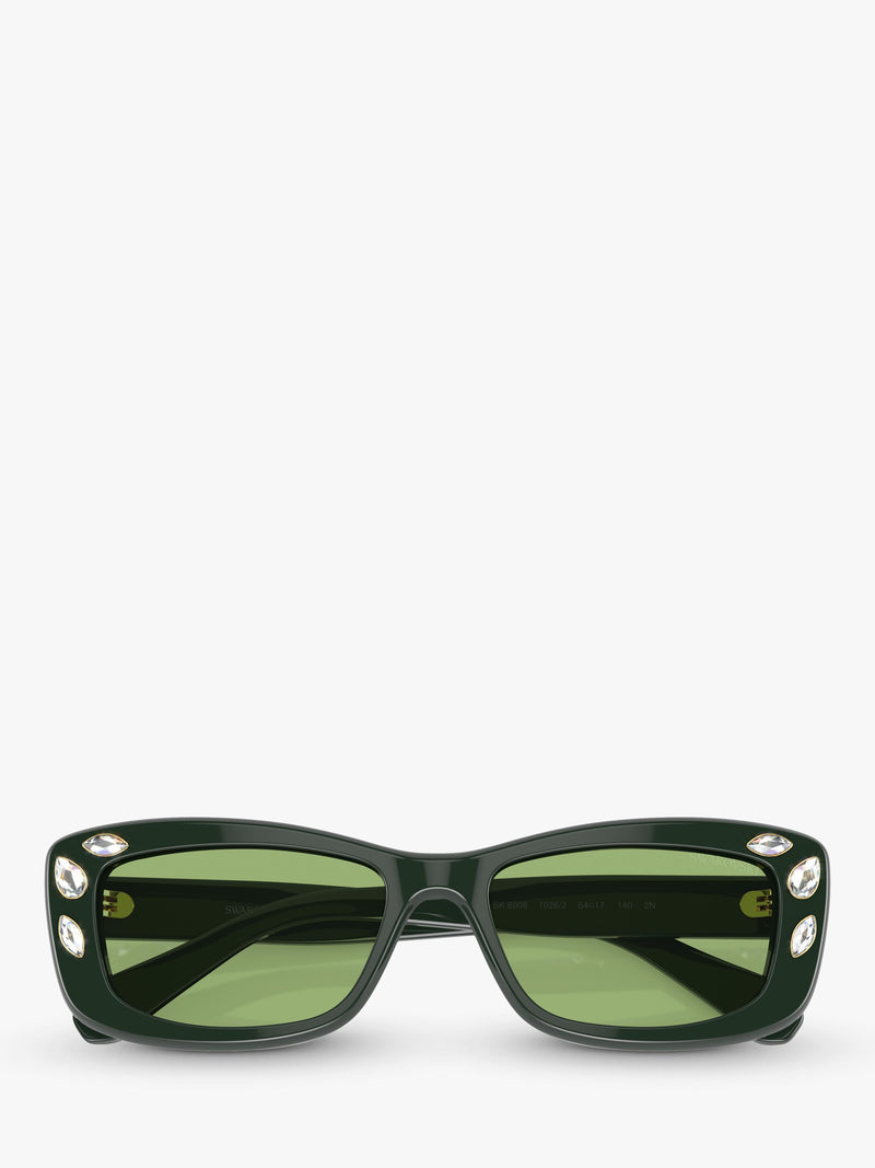 Swarovski pillow sunglasses red acetate lens width 54mm, imported from the UK