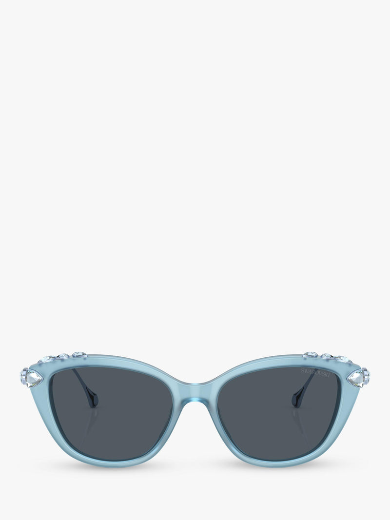 Swarovski cat eye sunglasses Opal Light Blue/Grey - British product