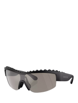 John Lewis Swarovski SK6014 Women's Mirrored Oval Sunglasses, Matte Black/Silver- Buy online at McGrocer