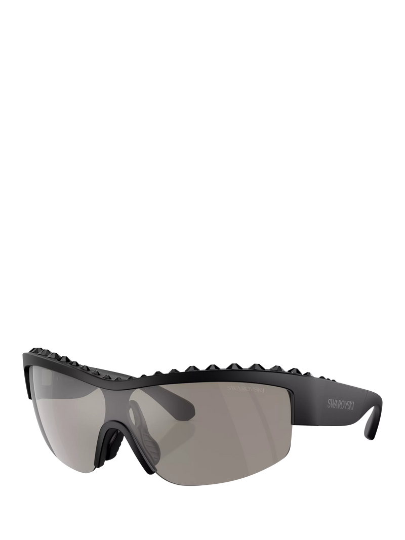 Swarovski oval mirrored sunglasses matte black silver (British brand)