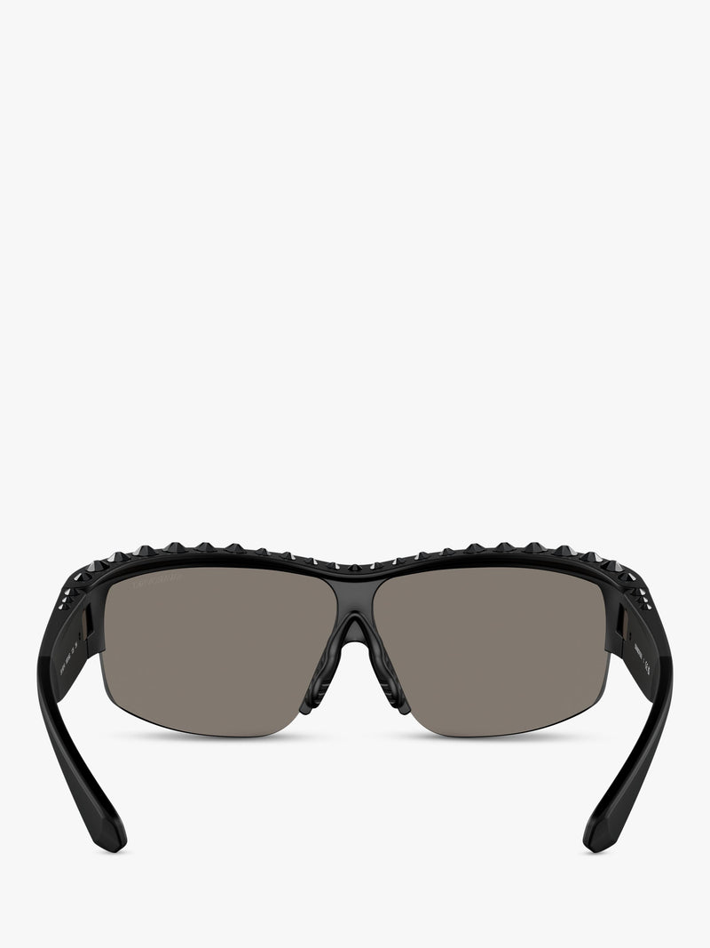Swarovski oval mirrored sunglasses matte black silver (British brand)