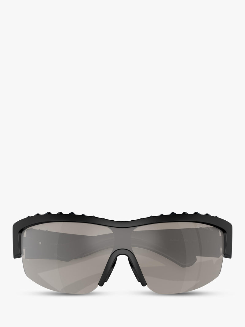 Swarovski oval mirrored sunglasses matte black silver (British brand)