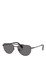 John Lewis Swarovski SK7007 Women's Polarised Oval Sunglasses Black/Grey- Buy online at McGrocer