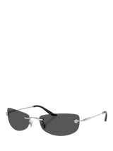 John Lewis Versace VE2279 Men's Irregular Sunglasses, Silver- Buy online at McGrocer