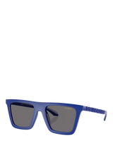 John Lewis Versace VE4468U Men's Polarised Rectangular Sunglasses, Full Blue, 53mm- Buy online at McGrocer