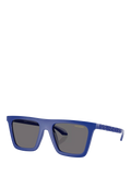 Versace polarised rectangular sunglasses in blue 53mm lens, imported from the UK