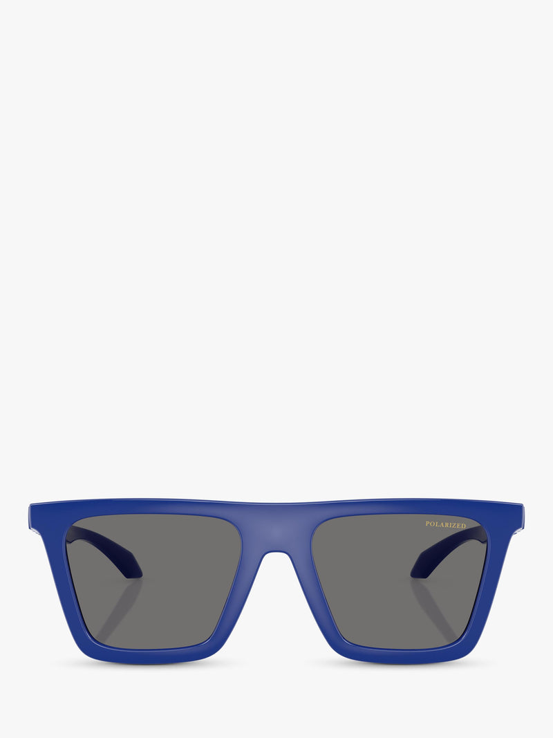 Versace polarised rectangular sunglasses in blue 53mm lens, imported from the UK