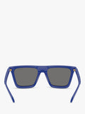Versace polarised rectangular sunglasses in blue 53mm lens, imported from the UK