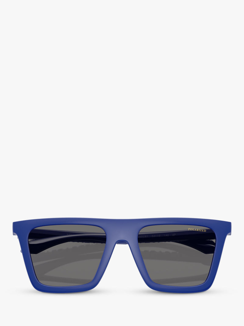 Versace polarised rectangular sunglasses in blue 53mm lens, imported from the UK