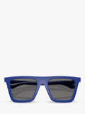 Versace polarised rectangular sunglasses in blue 53mm lens, imported from the UK