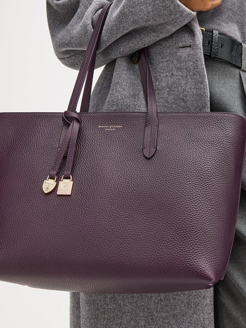 Aspinal of London fig leather tote bag - British product