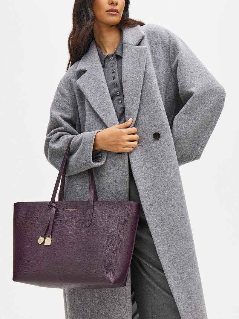 Aspinal of London fig leather tote bag - British product