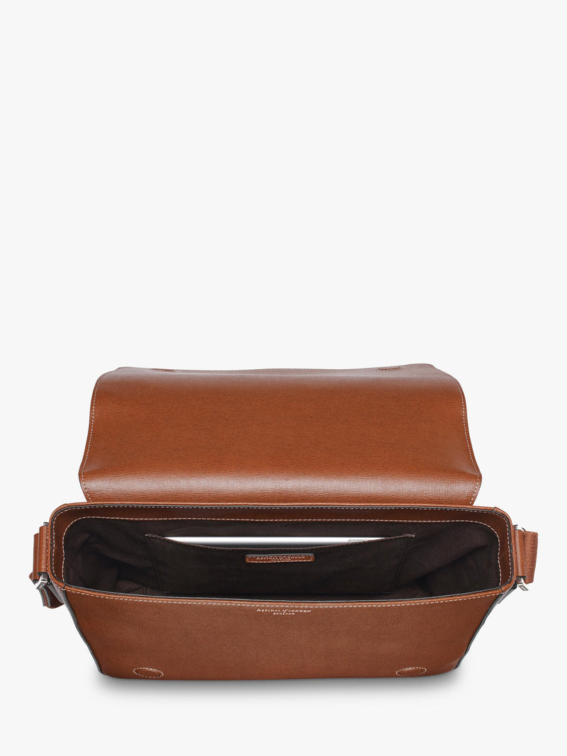 Aspinal of London Reporter Leather Satchel, full-grain leather (British brand)