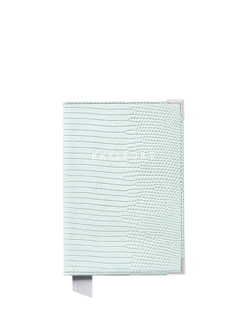 Aspinal of London Leather Passport Cover, Pool Blue