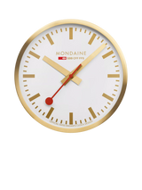 John Lewis Mondaine Official Swiss Railways Wall Clock Gold 25cm- Buy online at McGrocer