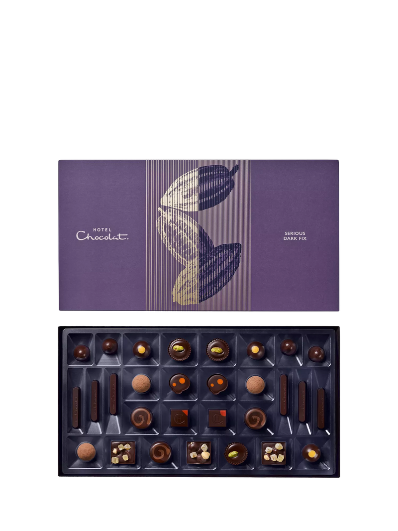 Hotel Chocolat dark chocolate box Serious Dark Fix 310g, imported from the UK