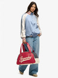 Superdry vintage bowling bag in red navy cream, UK version