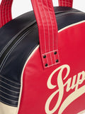 Superdry vintage bowling bag in red navy cream, UK version