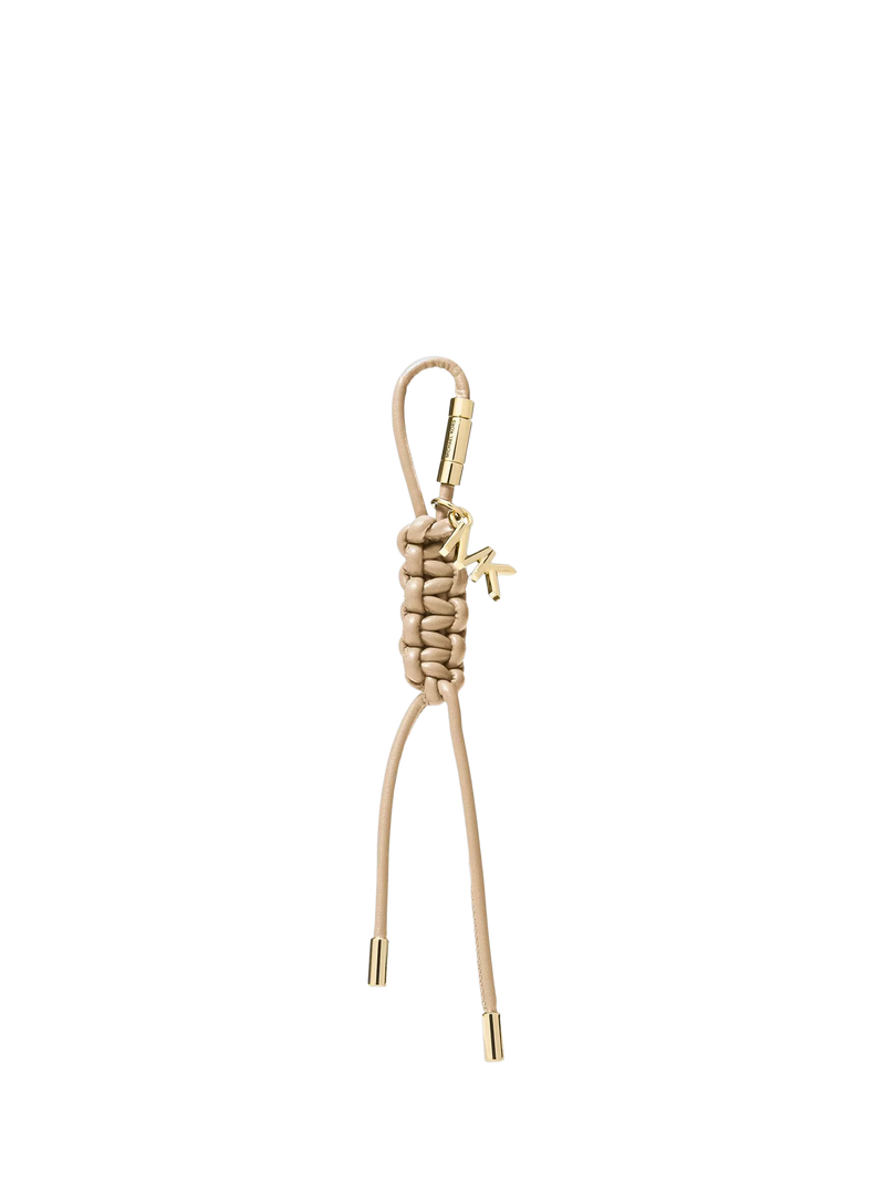 Michael Kors Gold-Tone and Braided Cord Bag Charm, Khaki