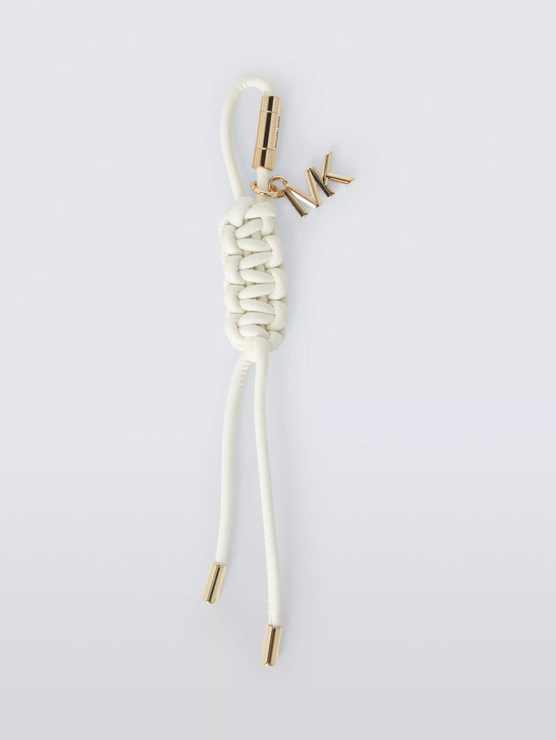 Michael Kors braided bag charm eggshell, UK version