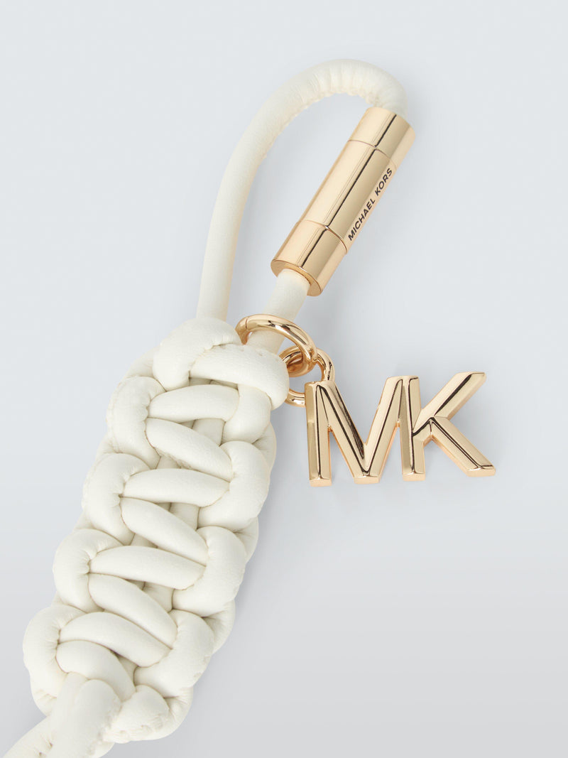 Michael Kors braided bag charm eggshell, UK version