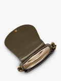 Michael Kors Josie medium suede saddle bag whipstitched - British product