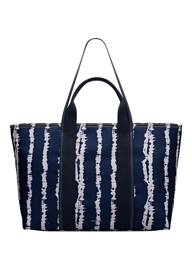 Radley Halley Row stripe tote bag in Naval, UK version