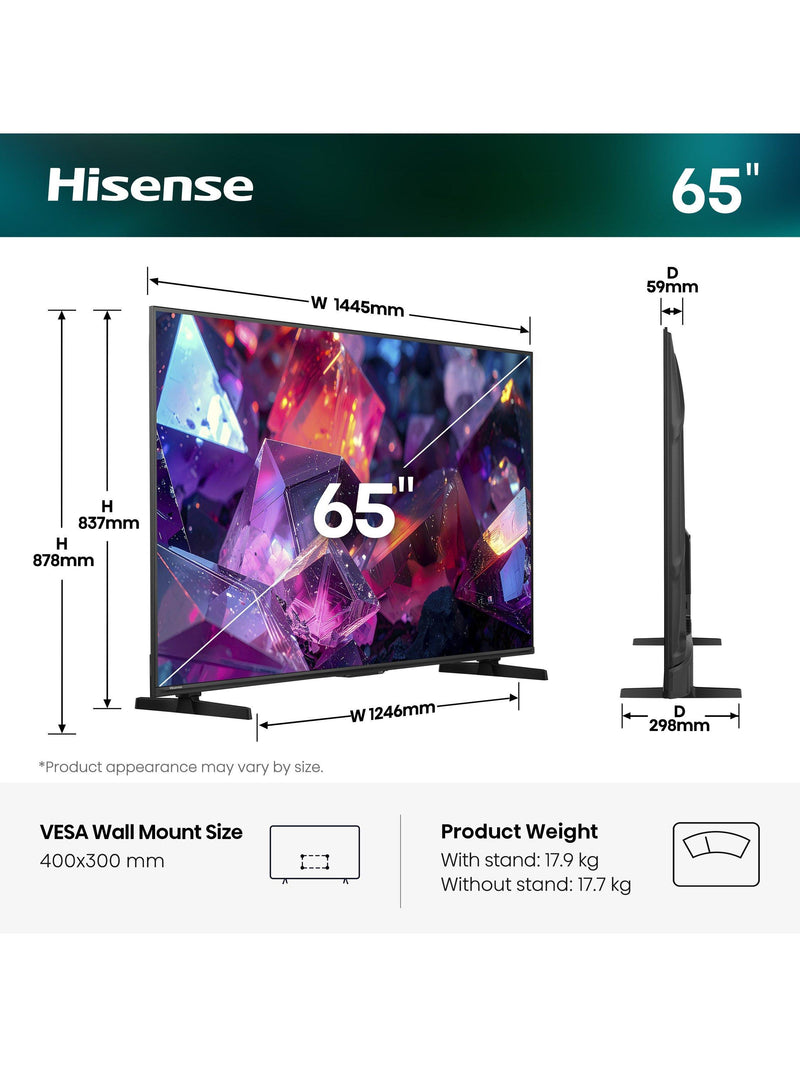 Hisense 65E7STUK PRO QLED TV 65 inch, UK version