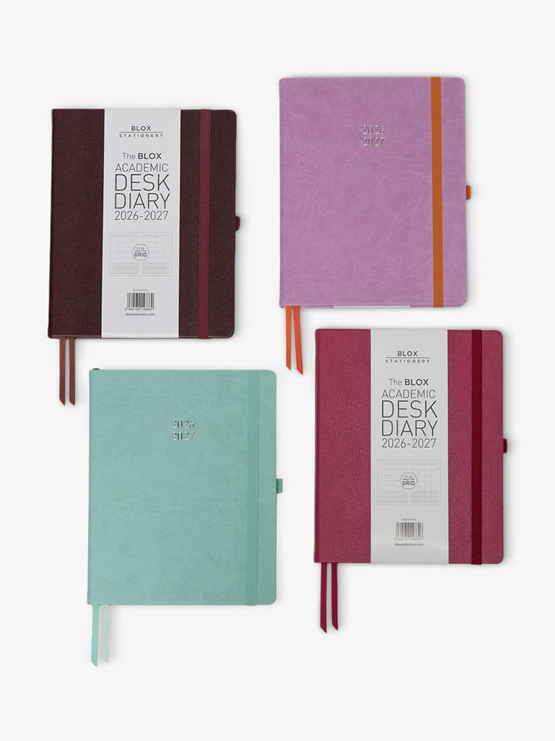 BLOX Academic Desk Diary Purple Large, UK version