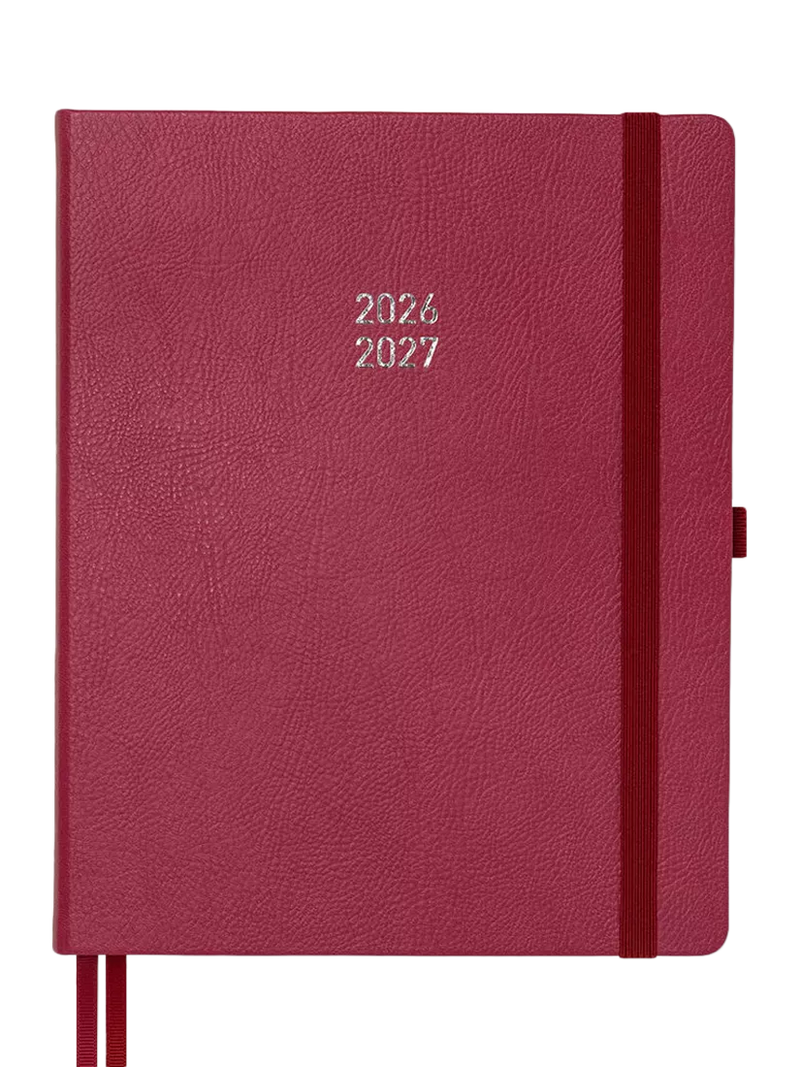 BLOX Academic Desk Diary Raspberry Large, UK version