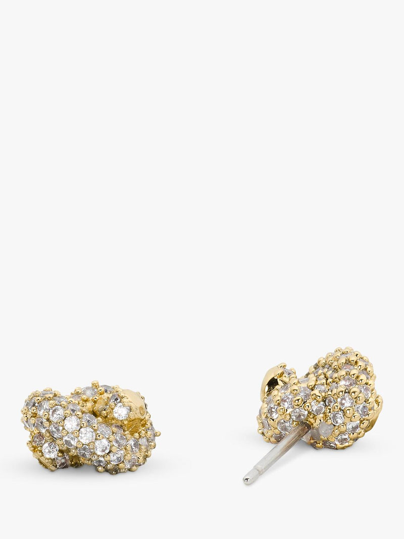 Kate Spade sailors knot stud earrings clear gold, imported from the UK