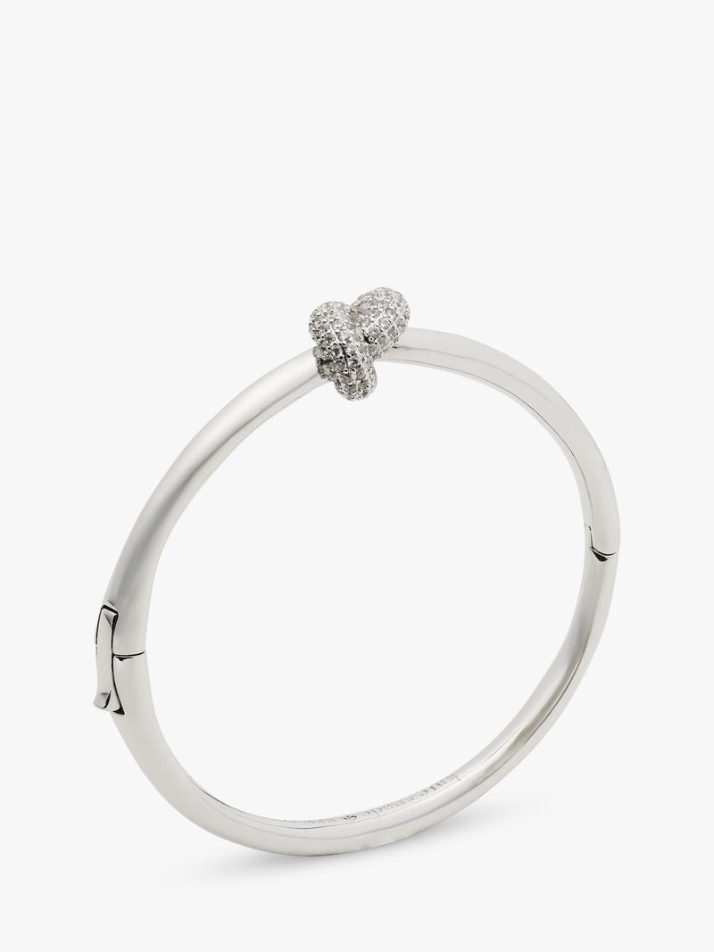 kate spade new york sailors knot bangle silver toned cubic zirconia 6.27cm, UK version
