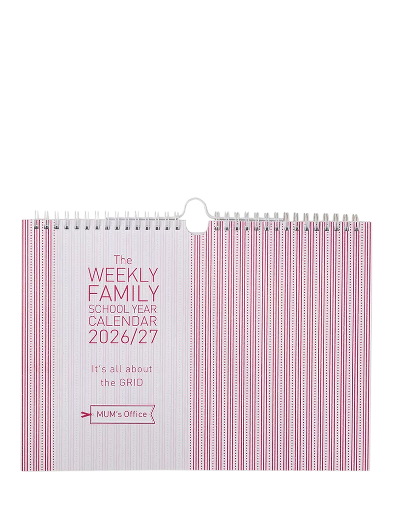 MUM's Office weekly family school year calendar A4 pink (British brand)