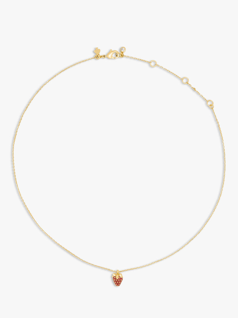 kate spade new york red strawberry pendant necklace, imported from the UK