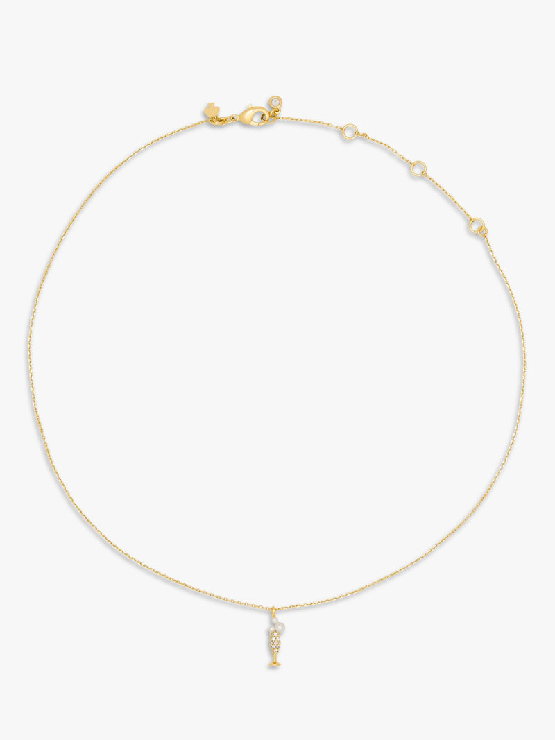 kate spade new york champagne pendant necklace 40.6cm, imported from the UK