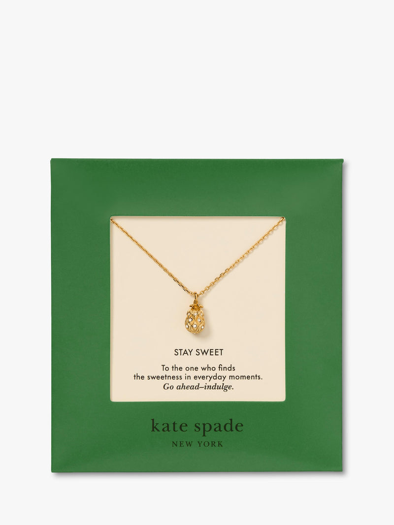 kate spade new york pineapple pendant clear gold, imported from the UK
