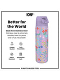 Ion8 drinks bottle purple floral 600ml - British product
