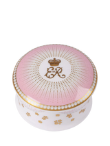 John Lewis Royal Collection Queen Elizabeth II Centenary Pillbox Pink Fine Bone China Pillbox H4 x W6 x D6cm- Buy online at McGrocer