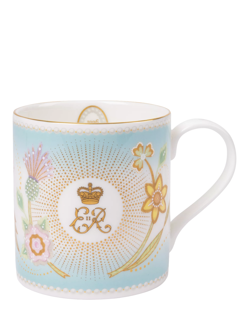 Royal Collection Queen Elizabeth II centenary mug blue 350ml - British product