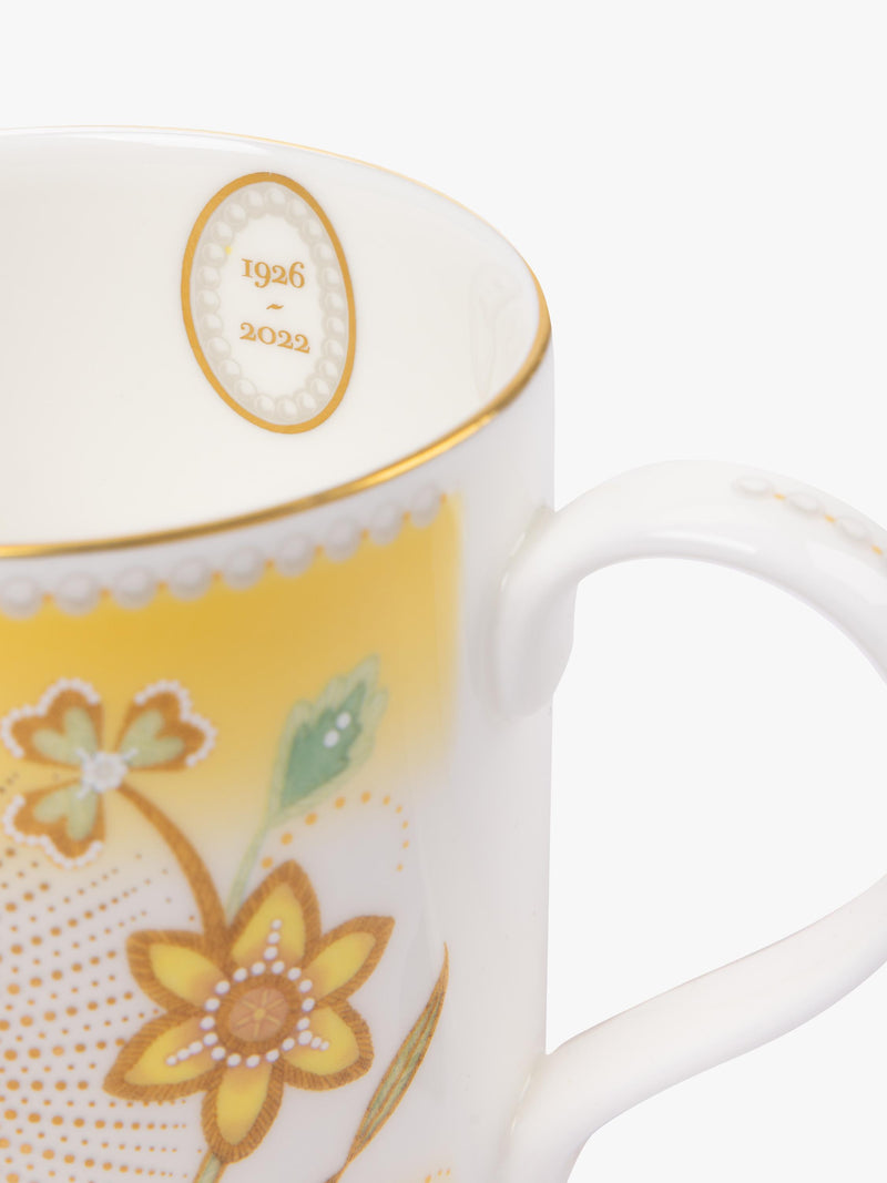 Royal Collection Queen Elizabeth II centenary yellow bone china mug - British product
