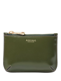 Aspinal of London Small Ella Leather Pouch in moss green, UK version