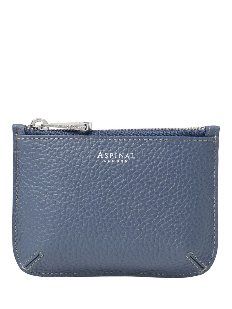 Aspinal of London small Ella leather pouch in Heritage Blue (British brand)