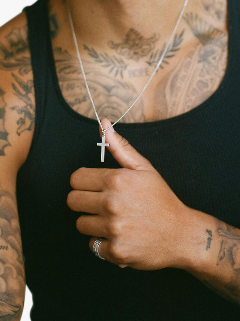 Serge DeNimes cross necklace silver 46-52cm, UK version