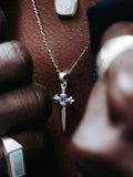 Serge DeNimes sterling silver sword pendant necklace, imported from the UK