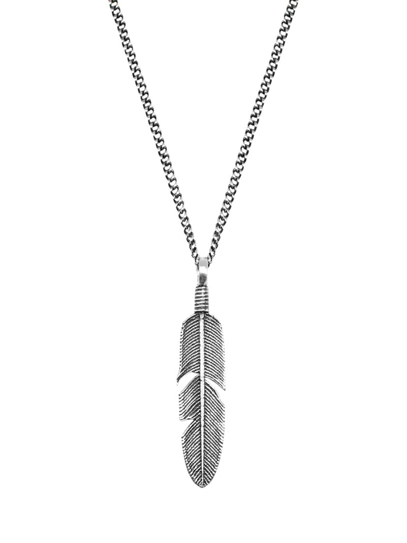 Serge DeNimes sterling silver feather pendant necklace - British product